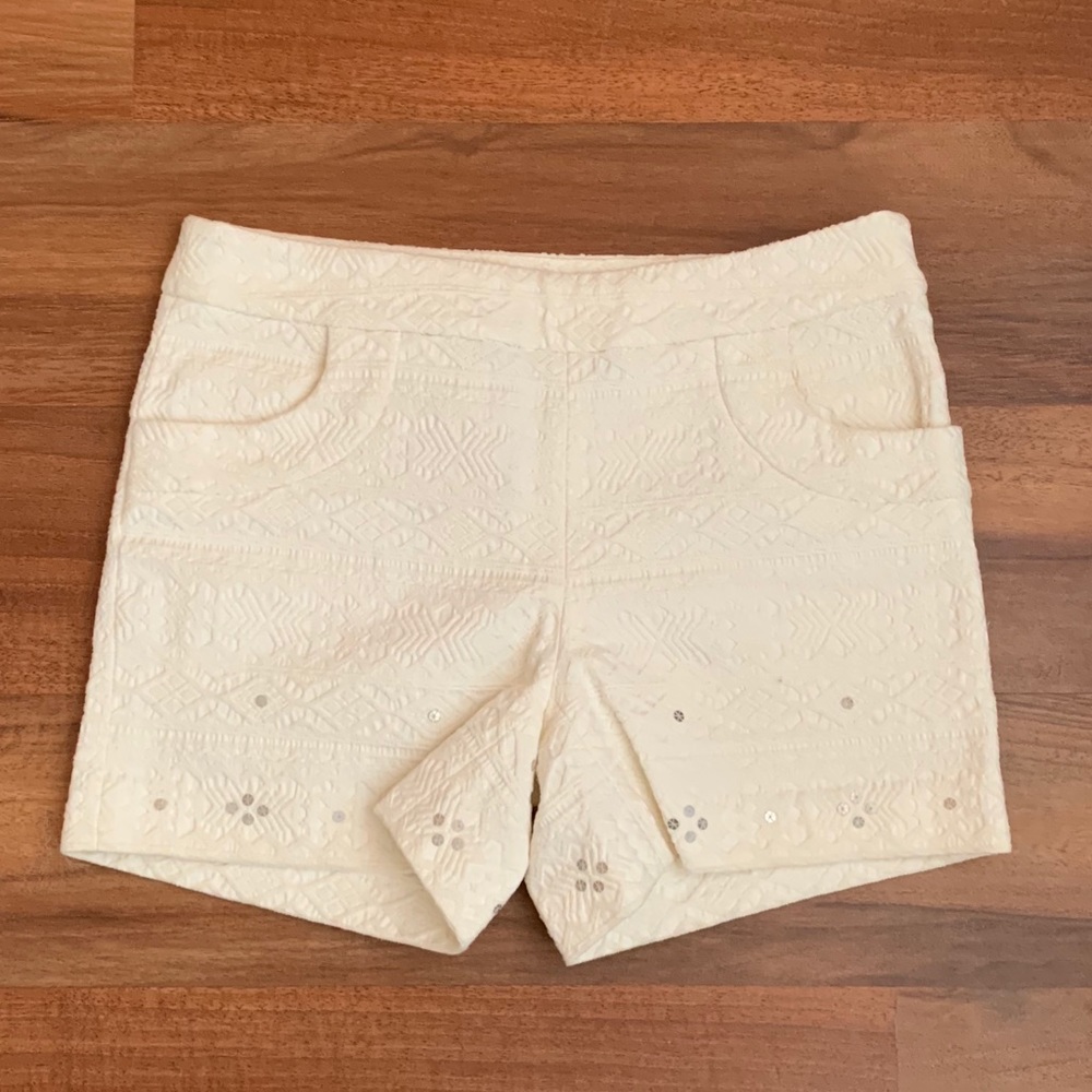 Anthropologie cream shorts